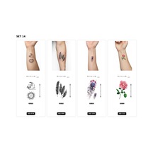 Yapıştırma Dövme 4 Adet Birden 1 Hafta Kalıcı Geçici Dövme Haftalık Set 13