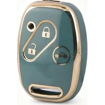Autohan Keys Honda Civic Fd6, Crv, Accord 3 Buton Nano Anahtarlık Kılıfı, Gri Ve Gold Renk, Pre Standart