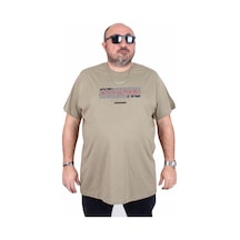 Moc Grande Mocgrande Erkek Büyük Beden Sıfır Yaka Tişört Strong 25167 Hakı Haki