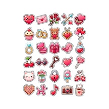 30 Adet Romantik Aşk Sticker Seti - Laptop Defter Telefon İçin Çok Renkli