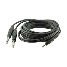 Powermaster 3.5 Mm Stereo Erkek - 2 X 6.3 Mm Mono Gitar Erkek Kab