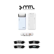 10000 Mah 22.5w Süper Hızlı Şarj Dahili Kablolu Dijital Led Göstergeli Pd Ve Qc 3.0 Powerbank Mt4310 Beyaz