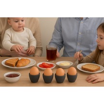 Dörtlü Gri Modern Yumurtalık Seti