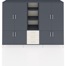 Hyperion Dolap 11 Raflı 3 Çekmeceli 8 Kapaklı 220x44x163 Antrasit Antrasit-antrasit/aytaşı