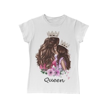 Queen Mom Beyaz Kadın Tshirt 001 Queen Mom Beyaz Kadın Tshirt 001