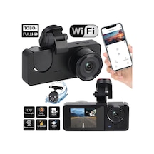 Tr 1080p Fhd Wifi Gece Görüşlü Araç İçi Ekranlı Ön Arka 3 Kameralı Sürüş Kaydedici