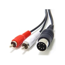 Rca Kablo - 7 Pin Din Erkek - 2X Rca Erkek - 1.5 Metre