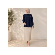 Ghisa Lacivert Pileli Tunik Lacivert - 943373079 Lacivert