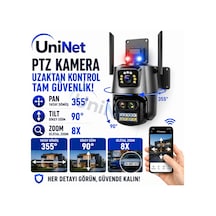 Uninet 6mp Çift Kameralı Wifi Ptz Döner Başlıklı Güvenlik Kamerası Polis Çakarı Ve 40 Metre Gece Görüşü Bulunan Ip Kamera
