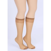 Daymod İnce Düz Dizaltı Çorap Fity 15 | Bronz