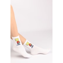 Socks Stores Erkek Çorap Soket Uzun Corap Renkli Desenli Çoraplar Beyaz