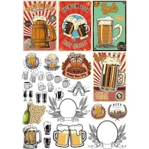 Retro Bira Sticker Set 20 Parça Telefon, Tablet, Defter, Laptop Sticker
