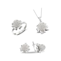 Kuyumcudükkani Avusturya"crystal"taşlı Mini Set -24004-w-w 14 Beyaz