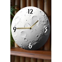 Zamanın Işıltısı Ay Yüzeyi Temalı Mdf Duvar Saati 33 Cm Sdw326 Renkli