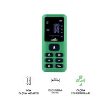 Dawreek Mesafe Ölçer E40 Green 80 Metre Dijital El Tipi Mesafe Ölçüm Cihazı