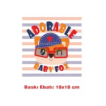 Tilki Hayvan Temalı Ütü İle Yapışan Tekstil Kumaş Tişört Baskı 3386