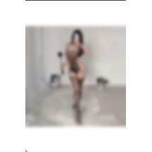 Sensvia Siyah Transparan File Vücut Çorabı Asimetrik Tasarımlı Fantezi Giyim Free Size