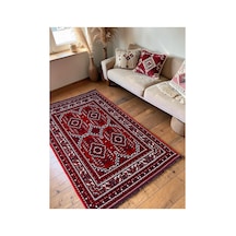 Afgan Desenli Makine Dokuma Kilim Etnik Otantik Anadolu Saçaklı Salon Vintage İnce Halı Bordo-lacivert Bordo-lacivert