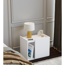 50 Cm Mdf Modern Beyaz Komodin Çok Amaçlı Dolap Yan Sehpa