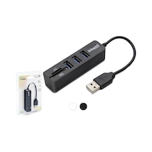 Hadron Hdx7009159 Hub Usb 2.0 3 Port +Tf & Sd Card Reader 1Tb U