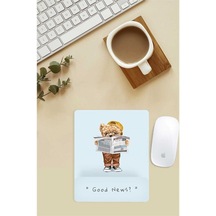 Gazete Okuyan Teddy Desenli Bilek Destekli Mouse Pad Mousepad