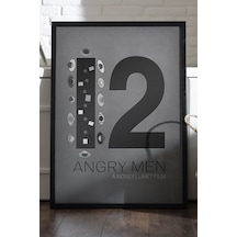 12 Angry Men Siyah Ahşap Çerçeveli Poster, Dekoratif Film Duvar Tablosu