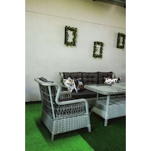 Bambuda Garden Alaçatı Rattan 5 Kişilik Oturma Grubu Gri- Antrasit