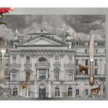 Zoo Design Kumaş Amerikan Servis 4'lü Set 35x50cm Keten Kumaş Ulusl. Yıkama Ve Solmama Sertifikası Çok Renkli