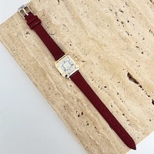 Savior Collection Vivaldi Gold Beyaz Saat Bordo Deri Kordon