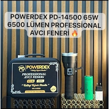Powerdex Pd-14500 65w 6500 Lümen Profesyonel Avcı Feneri Güçlü El Feneri Uzun Menzilli El Feneri Siyah