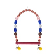 Markapet Ahşap Tünekli Papağan Ve Muhabbet Kuşu Salıncağı 10-16 Cm Mavi