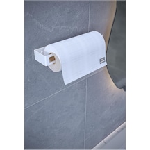 Metal Havluluk Beyaz Minimal & Dayanıklı Duvar Tipi Askı Modern Banyo Kağıt Havlu Tutac