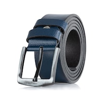 Gayış Özel Kutulu Hakiki Manda Derisi Erkek Kot Pantolon Kemeri Mavi