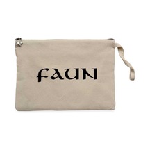 Faun Logo Krem Clutch Astarlı Cüzdan / El Çantası