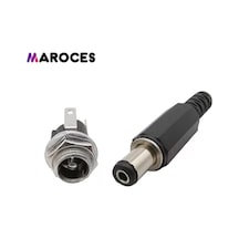 1 Takım Dc Şase 2,1Mm Metal Üstten Somunlu Ve Dc Jak Fiş 100 Takım