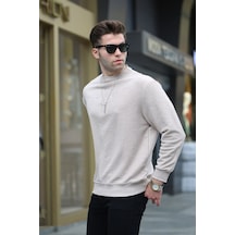 Madmext Bej Basic Erkek Sweatshirt 6010 Bej