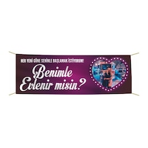 Evlilik Teklifi Kumaş Pankart -9- Tek Ebat