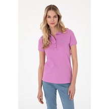 U.S. Polo Assn. Kadın Fuşya Basic Polo Yaka Tişört 50300830-VR023