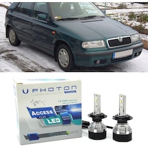 Skoda Felicia Led Xenon Uzun+kısa Far Ampulü H4 Access Yeni Seri Beyaz