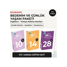 Bigibuddy WordsBuddy Türkçe İngilizce Kelime Kartları Bedenim ve Günlük Yaşam 90 Kart 3’lü Set (BigiOne Cihaz Hariç)
