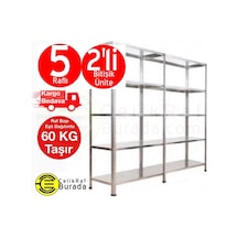 Açıkmağazam Galvanizraf 5 Katlı Duble Çelik Galvaniz Arşiv Depo Kiler Rafı