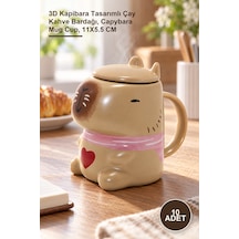 10 Adet Porselen Kupa 3d Kapibara Tasarımlı Çay Kahve Bardağı, Capybara Mug Cup, 11x5.5 Cm 1