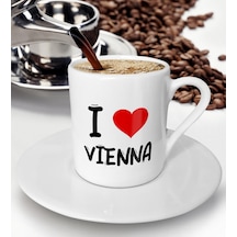 BK Gift I Love Vienna Tasarımlı Türk Kahvesi Fincanı - Model 1