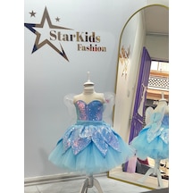 Star Kids Fashion Kız Çocuk Mavi Tinker Bell Kostümü, Kız Çocuk Peri Kostümü, Kanatlar Hediyedir