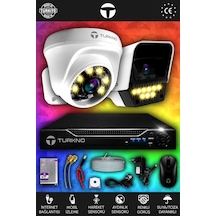 Turkno 2 Kameralı Supia 1 İç Kamera Set HDD'siz 5 MP 2K Net Renkli Gece Görüşlü Güvenlik Kamerası Sistemi