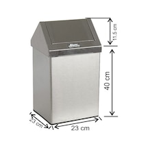 Paslanmaz Çöp Kovası Sallanır Çatı Kapak 21 Litre