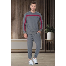 Mecit Pijama Mecit 2784 Füme Büyük Beden Erkek Pijama Takımı
