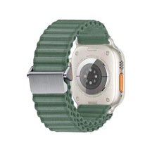 Apple Watch Ultra 49mm Uyumlu Krd-123 Naylon Kumaş Hasır Örgülü Kordon - Yeşil