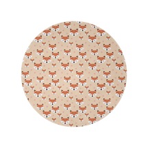 Tilki Desenli 60 İnç Yuvarlak Flanel Battaniye, Yumuşak, Hafif, Ev Seyahat-a14 Fox Heart Gray