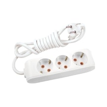 Viko Multi-let Üçlü Grup Priz Topraklı Kablolu Çocuk Korumalı 2 Metre-beyaz 2 M